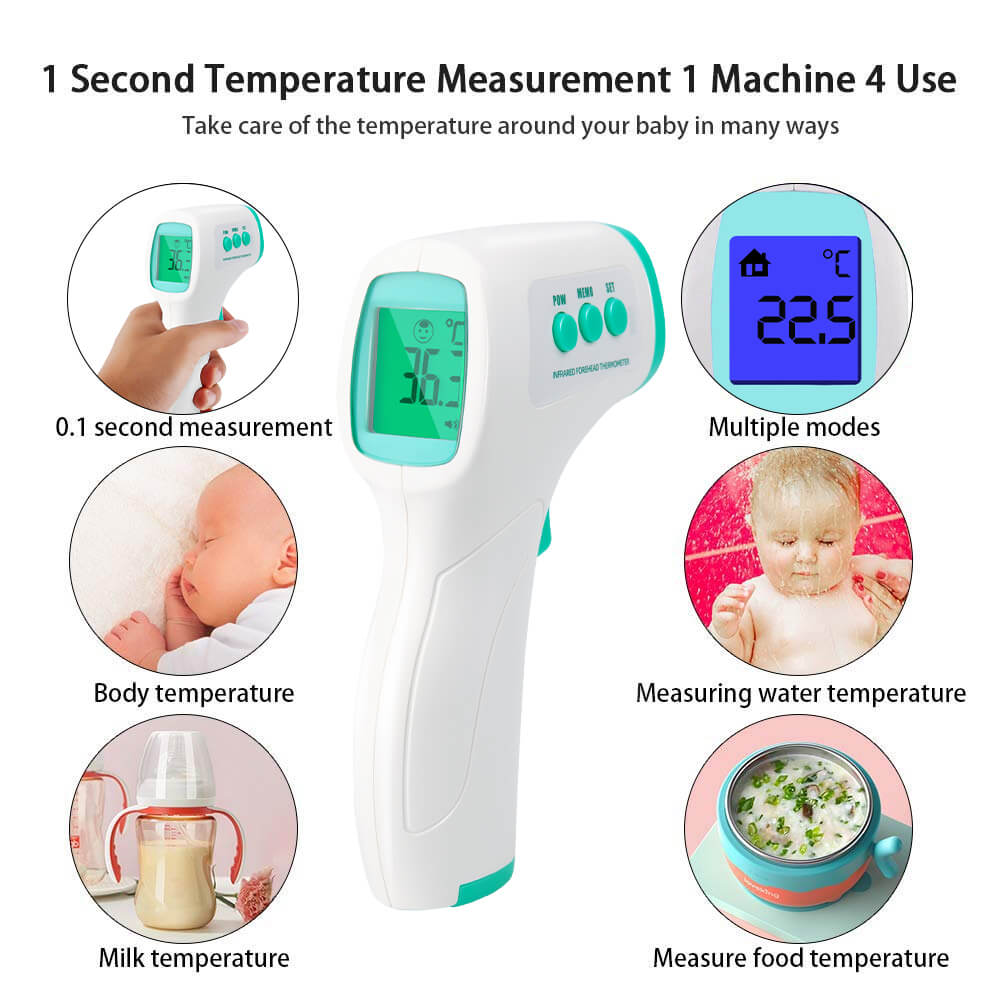 No Contact Digital Fever Forehead Thermometer for Adults and Babies