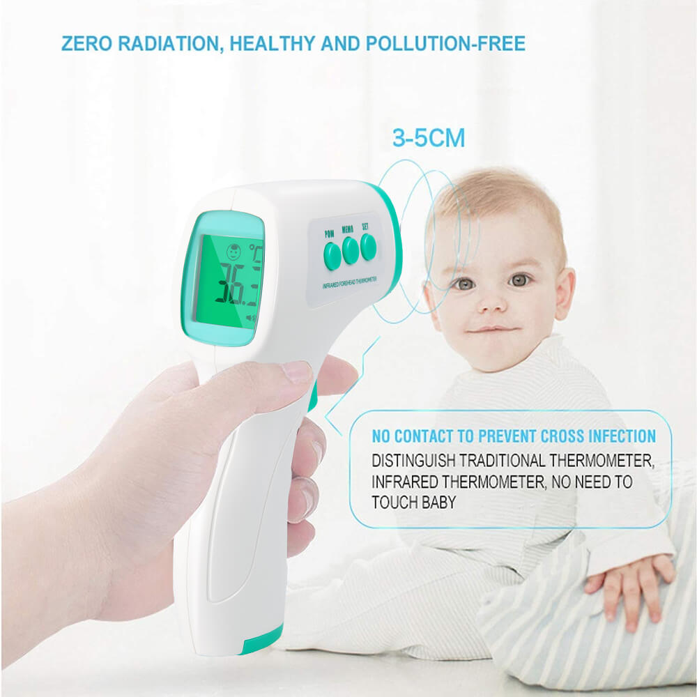 No Contact Digital Fever Forehead Thermometer for Adults and Babies